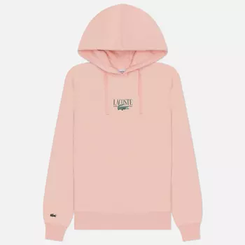 Женская толстовка Lacoste Central Print Hoodie, цвет розовый, размер L