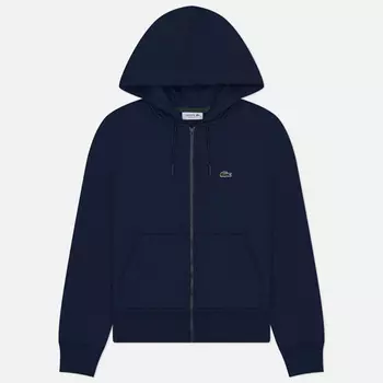 Женская толстовка Lacoste Fleece Zip-Up Hoodie, цвет синий, размер L