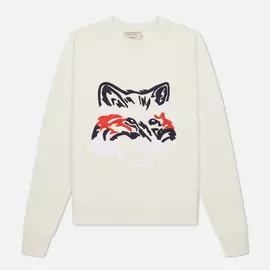 Женская толстовка Maison Kitsune Big Fox Embroidery Regular, цвет белый, размер S