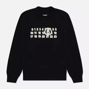 Женская толстовка Maison Margiela MM6 Triple Logo Crew Neck, цвет чёрный, размер XS