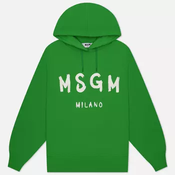 Женская толстовка MSGM Brush Stroke Logo Hoodie, цвет зелёный, размер L