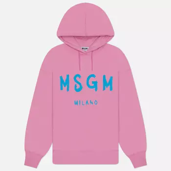 Женская толстовка MSGM Brush Stroke Logo Hoodie, цвет розовый, размер XS