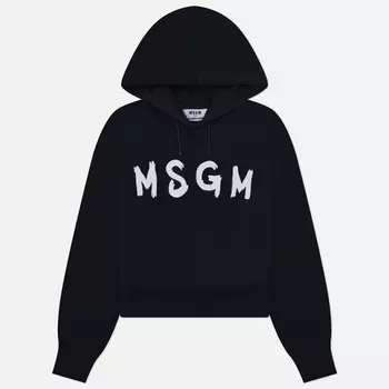 Женская толстовка MSGM Contrast Impact Hoodie, цвет чёрный, размер L