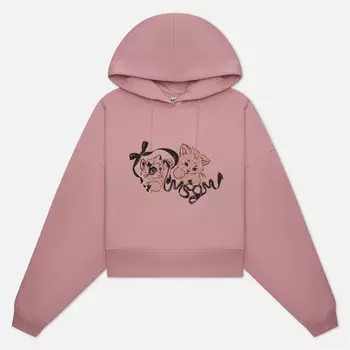 Женская толстовка MSGM Cute Cats Hoodie, цвет розовый, размер L