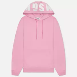 Женская толстовка MSGM Maxilogo Basic Unbrushed Hoodie, цвет розовый, размер M