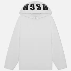 Женская толстовка MSGM Maxilogo Hoodie, цвет белый, размер XXS