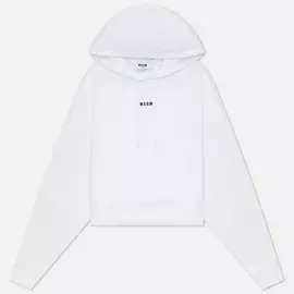 Женская толстовка MSGM Micrologo Basic Unbrushed Hoodie, цвет белый, размер M