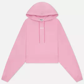 Женская толстовка MSGM Micrologo Basic Unbrushed Hoodie, цвет розовый, размер L