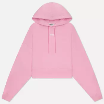 Женская толстовка MSGM Micrologo Basic Unbrushed Hoodie, цвет розовый, размер XS
