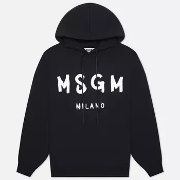 Женская толстовка MSGM MSGM Milano Logo Unbrushed Hoodie, цвет чёрный, размер S