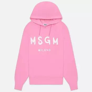 Женская толстовка MSGM MSGM Milano Logo Unbrushed Hoodie, цвет розовый, размер L