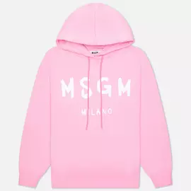 Женская толстовка MSGM MSGM Milano Logo Unbrushed Hoodie, цвет розовый, размер M