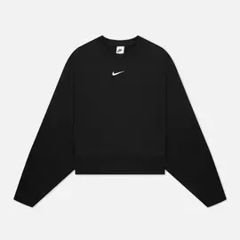 Женская толстовка Nike Essential Collection Fleece Crew, цвет чёрный, размер L