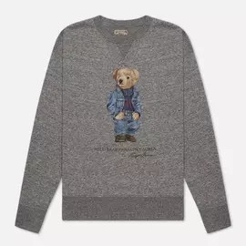 Женская толстовка Polo Ralph Lauren Denim Bear Featherweight Fleece, цвет серый, размер XS