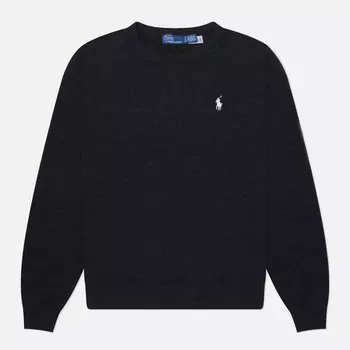 Женская толстовка Polo Ralph Lauren Embroidered Logo Crew, цвет чёрный, размер M