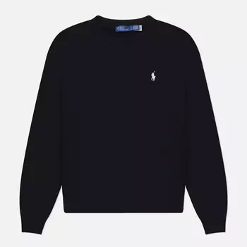 Женская толстовка Polo Ralph Lauren Embroidered Logo Crew, цвет чёрный, размер XS
