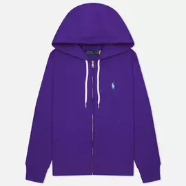 Женская толстовка Polo Ralph Lauren Featherweight Fleece Zip Hoodie, цвет фиолетовый, размер M