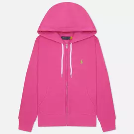 Женская толстовка Polo Ralph Lauren Featherweight Fleece Zip Hoodie, цвет розовый, размер S