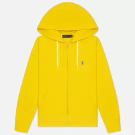 Женская толстовка Polo Ralph Lauren Featherweight Fleece Zip Hoodie, цвет жёлтый, размер XS