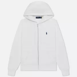 Женская толстовка Polo Ralph Lauren Full-Zip Fleece Hoodie, цвет белый, размер XXS