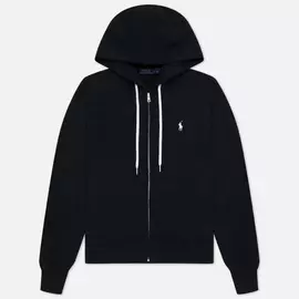 Женская толстовка Polo Ralph Lauren Full-Zip Fleece Hoodie, цвет чёрный, размер L