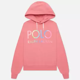 Женская толстовка Polo Ralph Lauren Ombre Logo Fleece Hoodie, цвет розовый, размер M