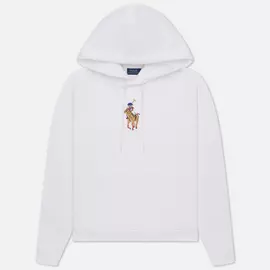 Женская толстовка Polo Ralph Lauren Polo Bear Embroidered Hoodie, цвет белый, размер XS
