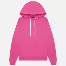 Женская толстовка Polo Ralph Lauren Polo Pony Mini Logo Hoodie Featherweight Fleece, цвет розовый, размер S