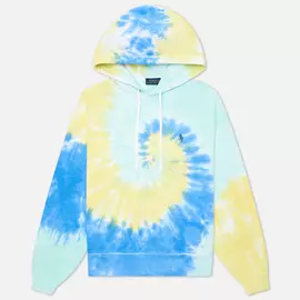 Женская толстовка Polo Ralph Lauren Spiral Tie-Dye Relaxed Hoodie, цвет синий, размер M
