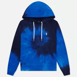 Женская толстовка Polo Ralph Lauren Spiral Tie-Dye Terry Hoodie, цвет синий, размер XS