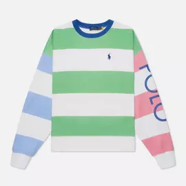 Женская толстовка Polo Ralph Lauren Striped Fleece, цвет белый, размер XXS