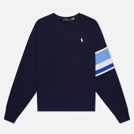 Женская толстовка Polo Ralph Lauren Striped-Trim Lightweight Seasonal Fleece, цвет синий, размер S