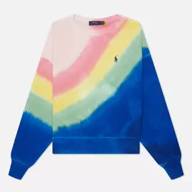 Женская толстовка Polo Ralph Lauren Tie-Dye Relaxed Fit Loopback Fleece, цвет синий, размер S