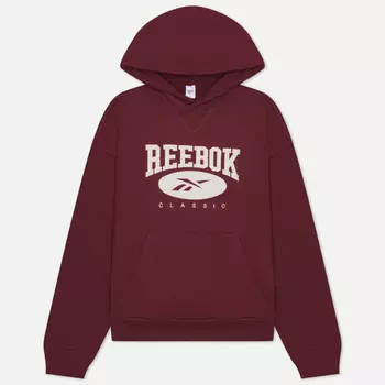 Женская толстовка Reebok Classics Natural Dye Big Logo Hoodie, цвет бордовый, размер XS