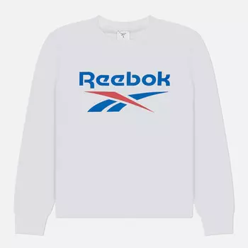 Женская толстовка Reebok Identity Big Logo Fleece Crew, цвет белый, размер XS