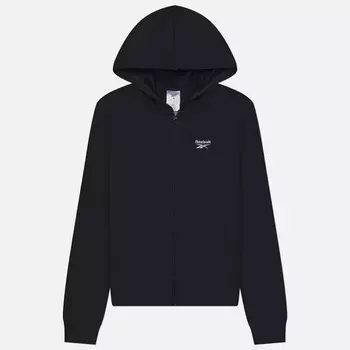 Женская толстовка Reebok Identity Small Logo Fleece Full-Zip Hoodie, цвет чёрный, размер XS