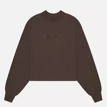 Женская толстовка Reebok Studio Vector Knit Crew, цвет коричневый, размер XS