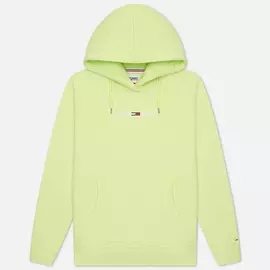 Женская толстовка Tommy Jeans Linear Logo Hoodie, цвет зелёный, размер XXS