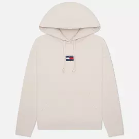 Женская толстовка Tommy Jeans Tommy Center Badge Hoodie, цвет бежевый, размер S
