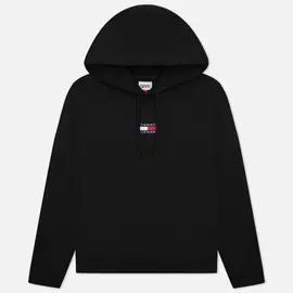 Женская толстовка Tommy Jeans Tommy Center Badge Hoodie, цвет чёрный, размер L