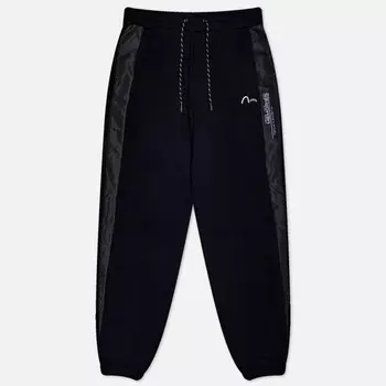 Женские брюки Evisu Evisukuro Print & Embroidered With Nylon Trimmed Panels, цвет чёрный, размер L