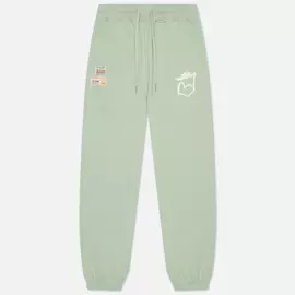 Женские брюки Evisu Graffiti Logo Print High-Waist, цвет зелёный, размер XS