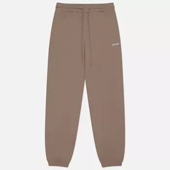 Женские брюки MSGM Micrologo Basic Unbrushed, цвет бежевый, размер M