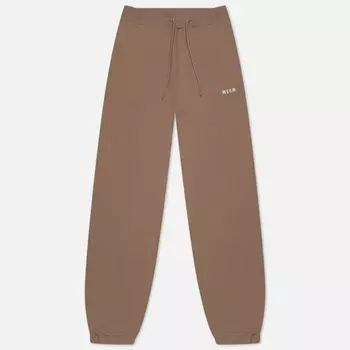 Женские брюки MSGM Micrologo Print Seasonal, цвет бежевый, размер L