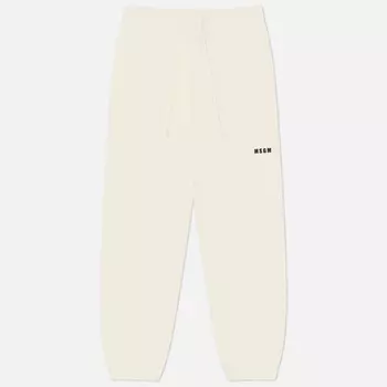 Женские брюки MSGM MSGM Micrologo Print Cotton, цвет бежевый, размер XS