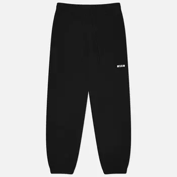 Женские брюки MSGM MSGM Micrologo Print Cotton, цвет чёрный, размер M