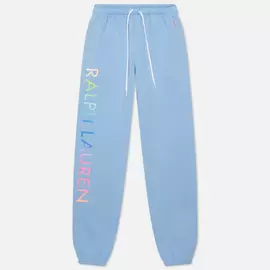 Женские брюки Polo Ralph Lauren Ombre Logo Fleece, цвет голубой, размер S