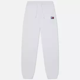 Женские брюки Tommy Jeans Tommy Badge Relaxed Fit Joggers, цвет белый, размер L