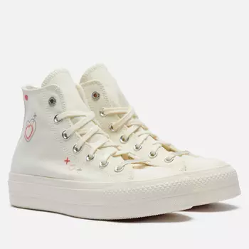 Женские кеды Converse Chuck Taylor All Star Lift Platform Y2K Heart, цвет бежевый, размер 39 EU