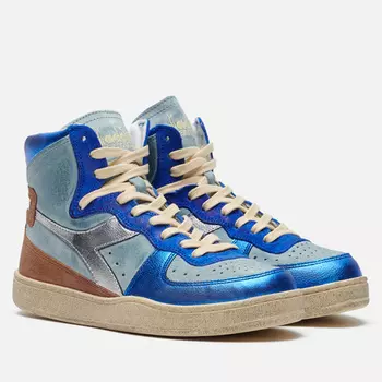 Женские кроссовки Diadora Heritage Mi Basket Metal Pigskin Used, цвет голубой, размер 40 EU